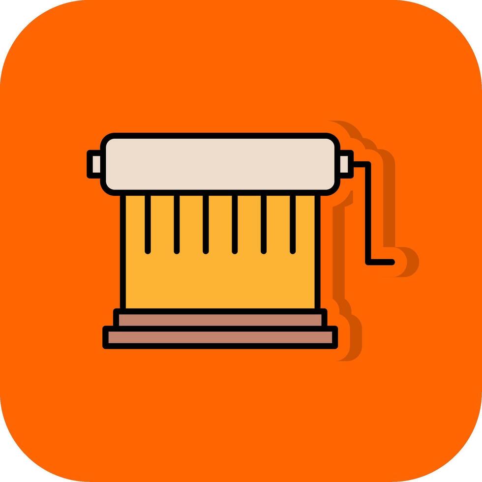 pasta machine gevulde oranje achtergrond icoon vector