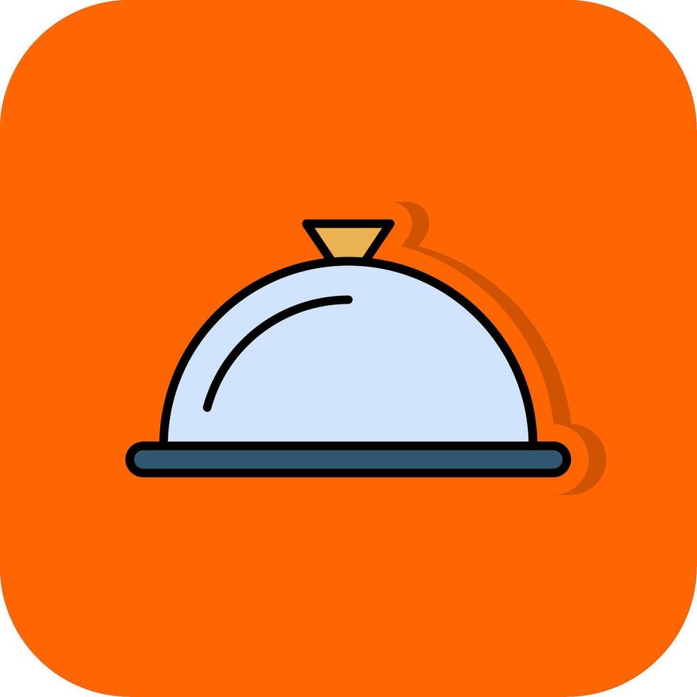 portie schotel gevulde oranje achtergrond icoon vector