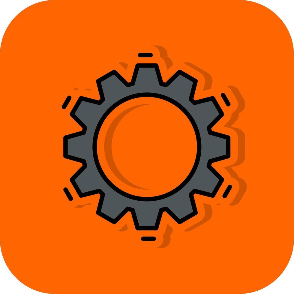 instellingen gevulde oranje achtergrond icoon vector