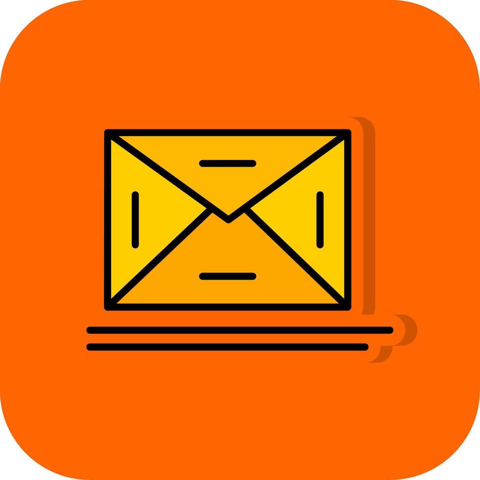 envelop gevulde oranje achtergrond icoon vector