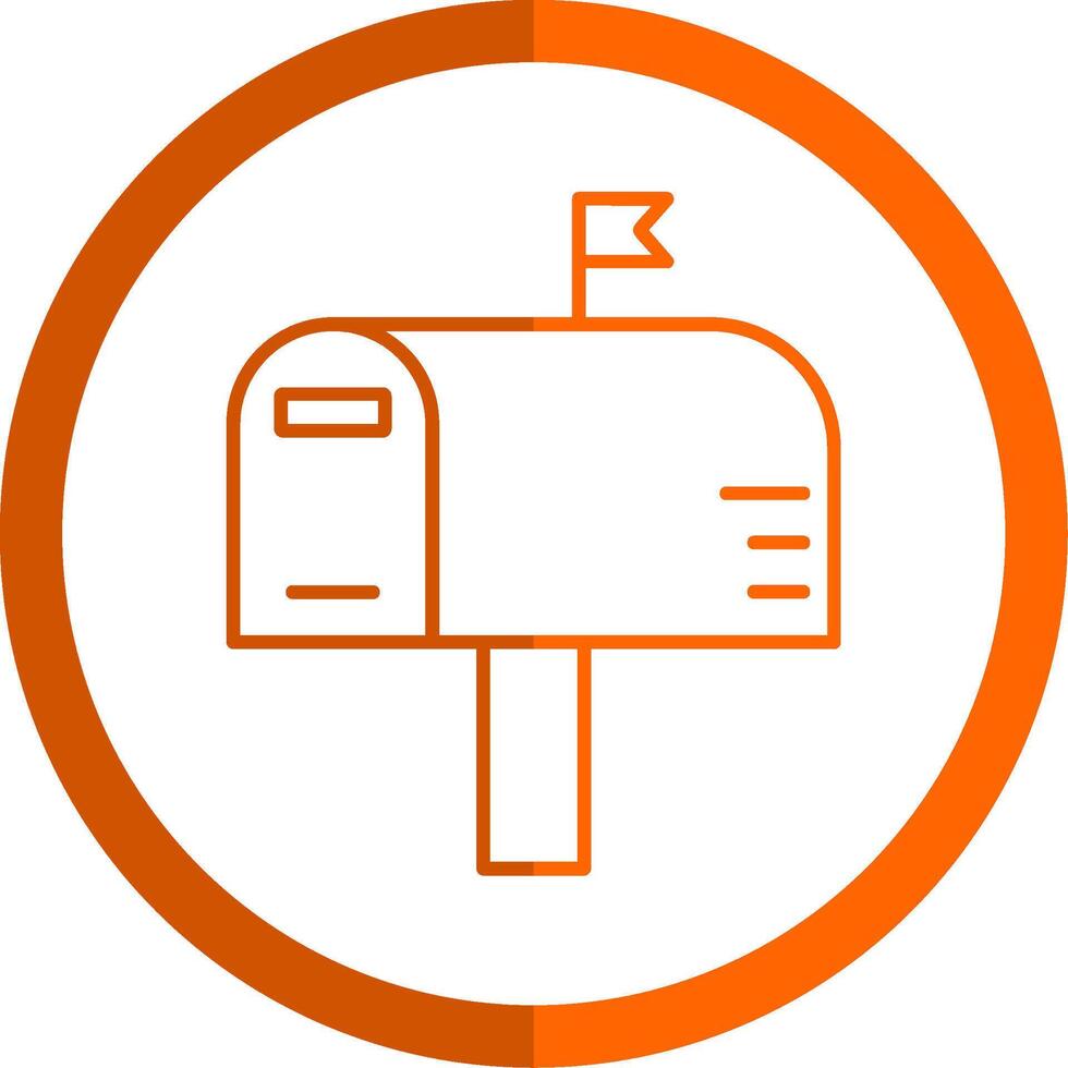 postbus lijn oranje cirkel icoon vector