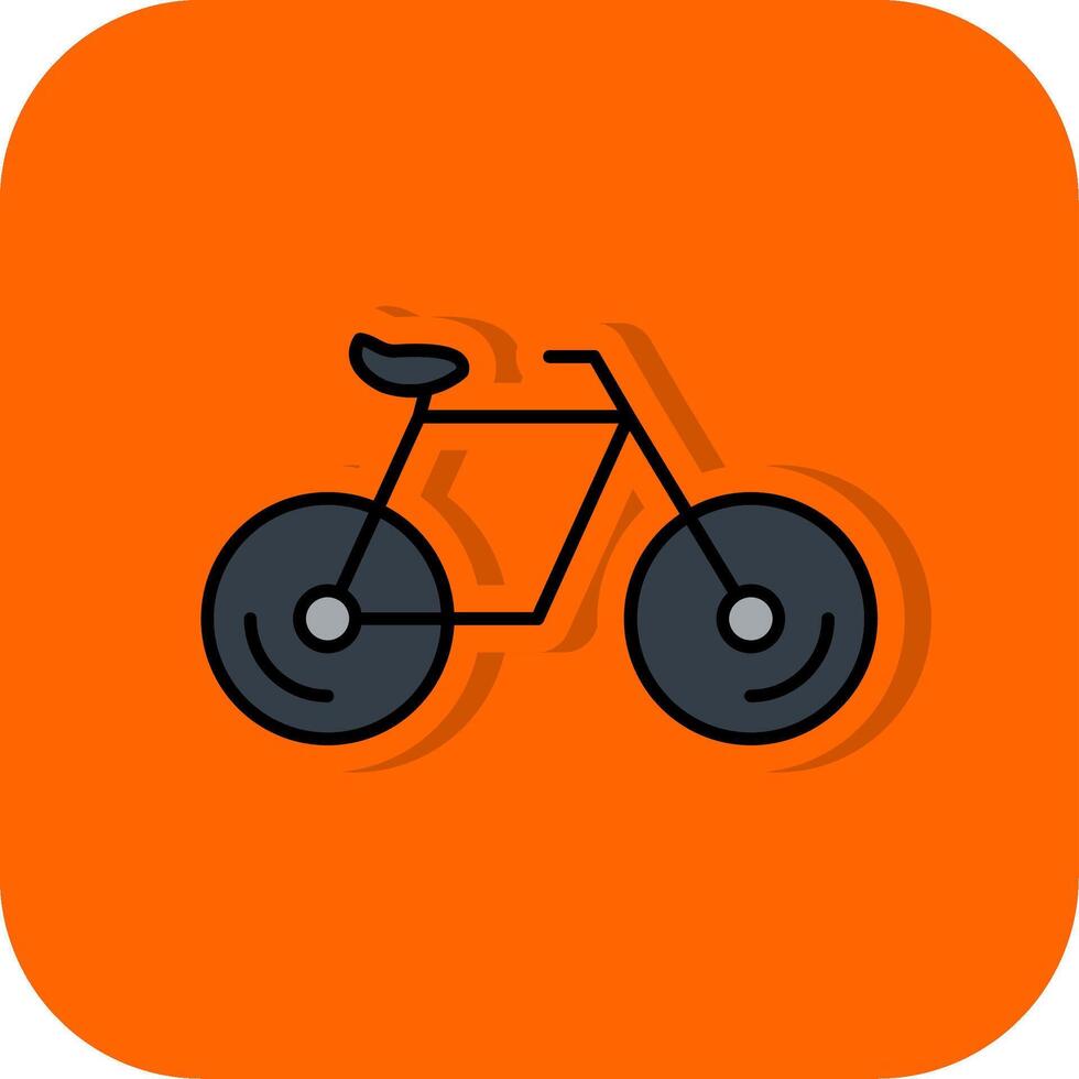 fiets gevulde oranje achtergrond icoon vector