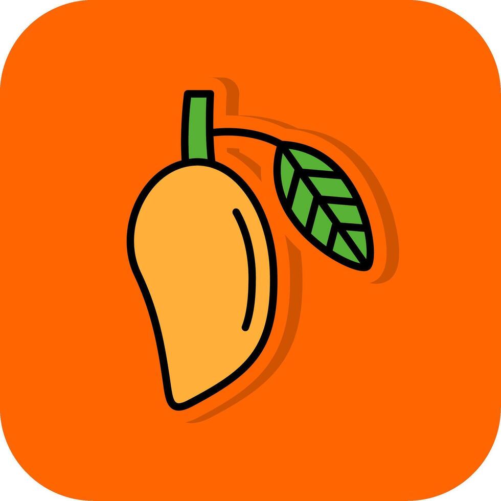 mango gevulde oranje achtergrond icoon vector