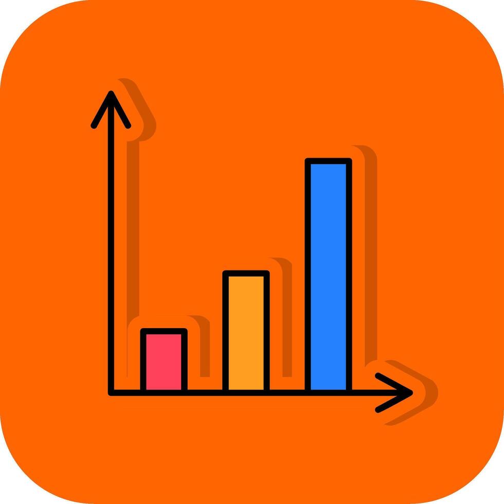 groei gevulde oranje achtergrond icoon vector