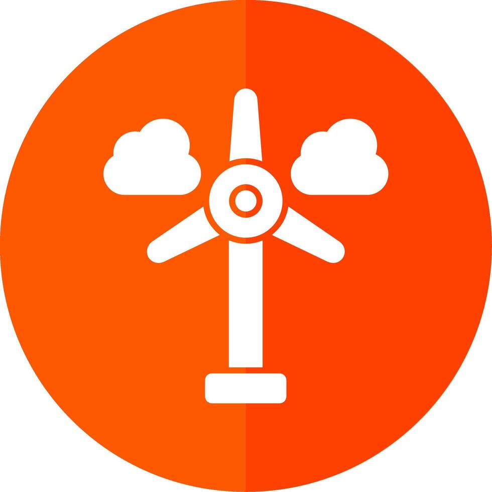 wind turbine glyph rood cirkel icoon vector