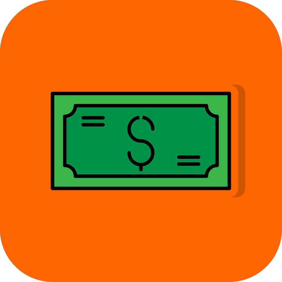 geld gevulde oranje achtergrond icoon vector