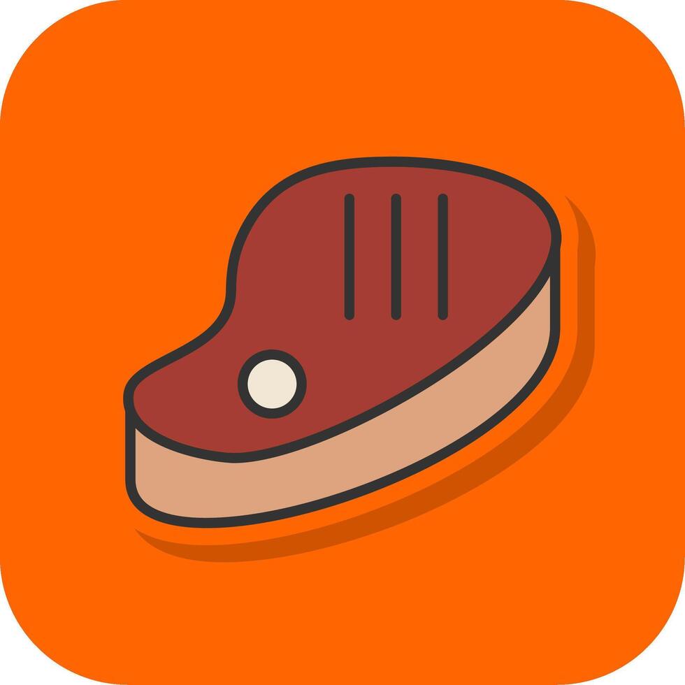 vlees gevulde oranje achtergrond icoon vector