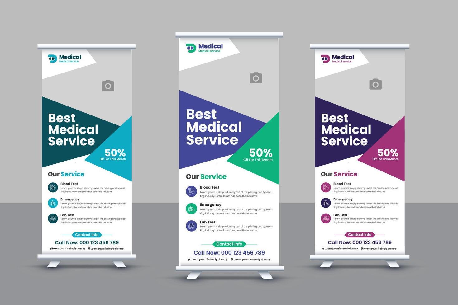 sjabloon voor medische roll-up banner vector