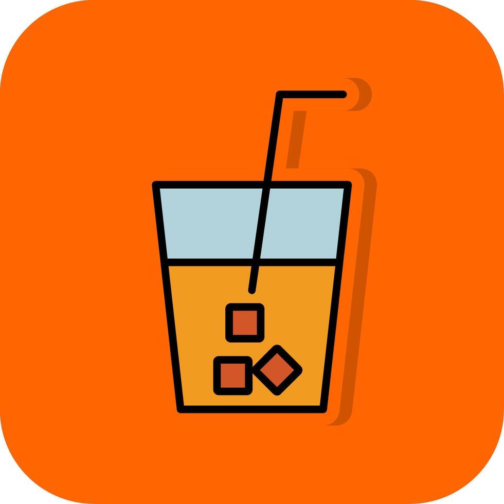 drinken gevulde oranje achtergrond icoon vector