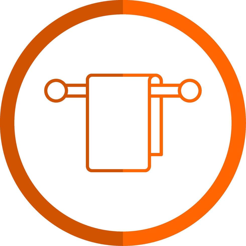handdoek hanger lijn oranje cirkel icoon vector
