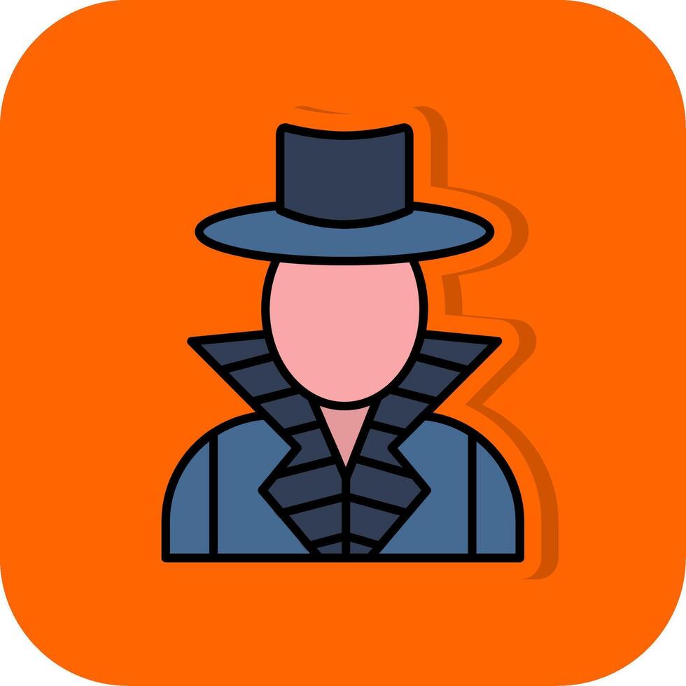 crimineel gevulde oranje achtergrond icoon vector