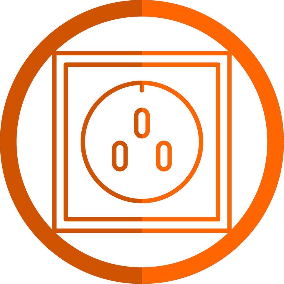 stopcontact lijn oranje cirkel icoon vector