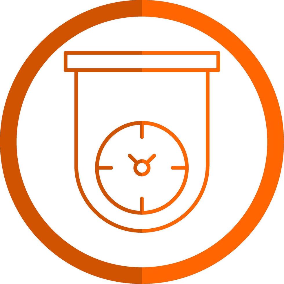 keuken timer lijn oranje cirkel icoon vector