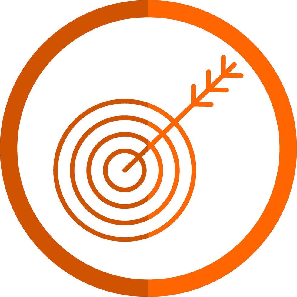 doel lijn oranje cirkel icoon vector