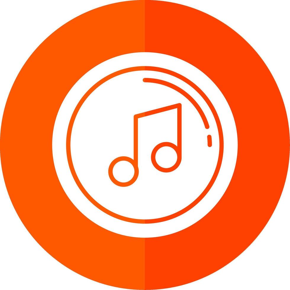 muziek- Notitie glyph rood cirkel icoon vector