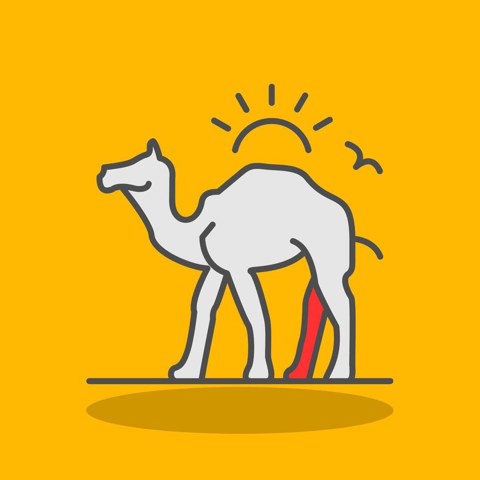 kameel gevulde schaduw icoon vector