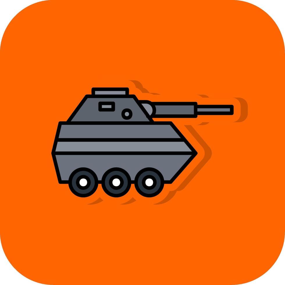 infanterie busje gevulde oranje achtergrond icoon vector