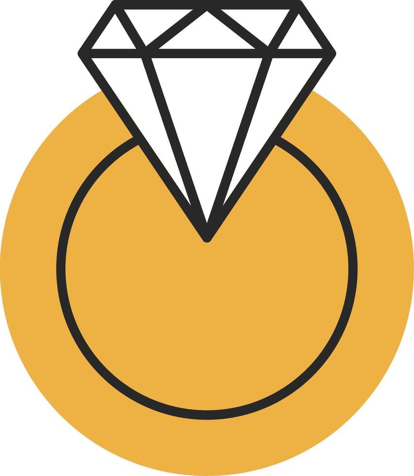 diamant ring gevild gevulde icoon vector