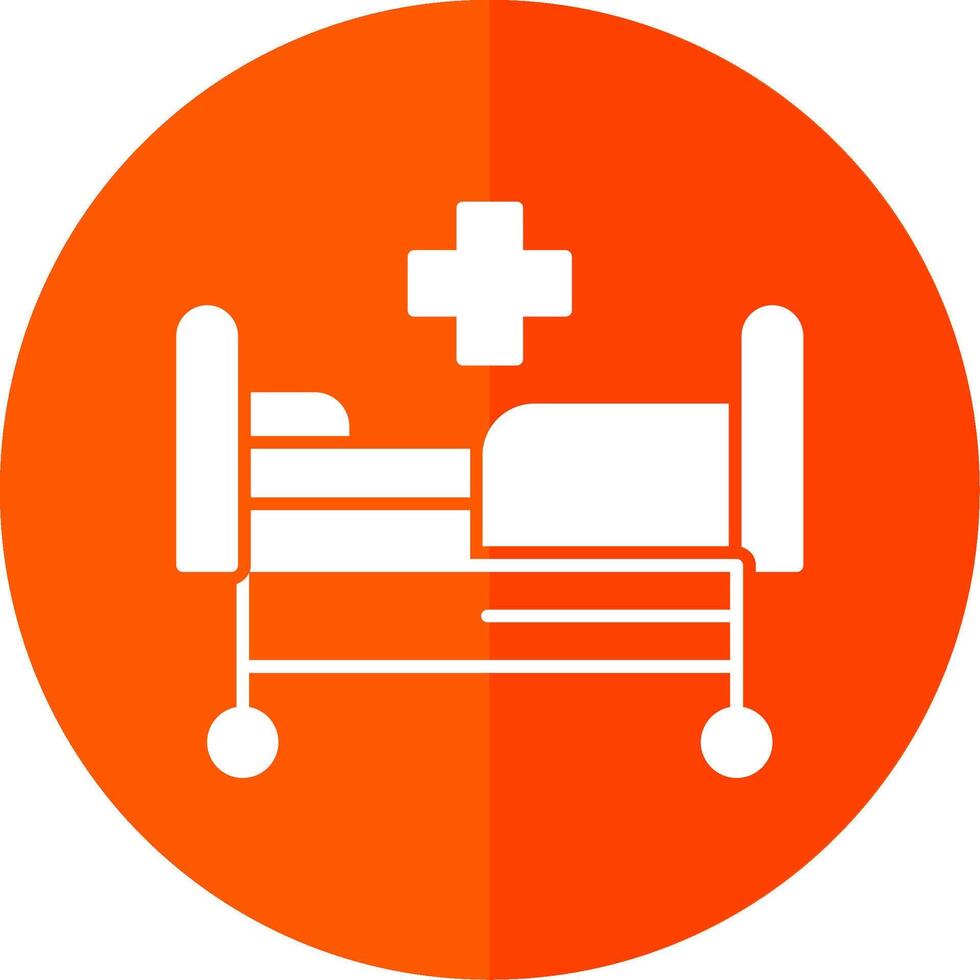 ziekenhuis bed glyph rood cirkel icoon vector