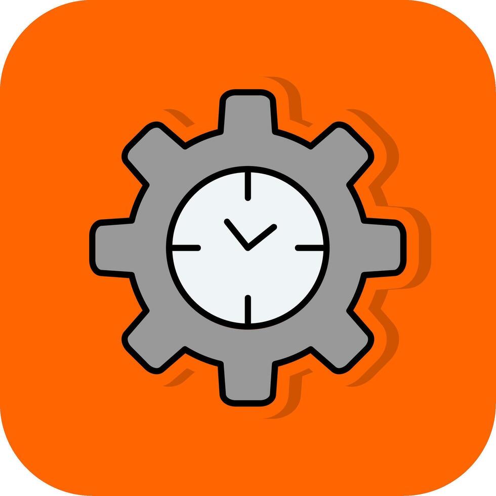 doeltreffend tijd gevulde oranje achtergrond icoon vector