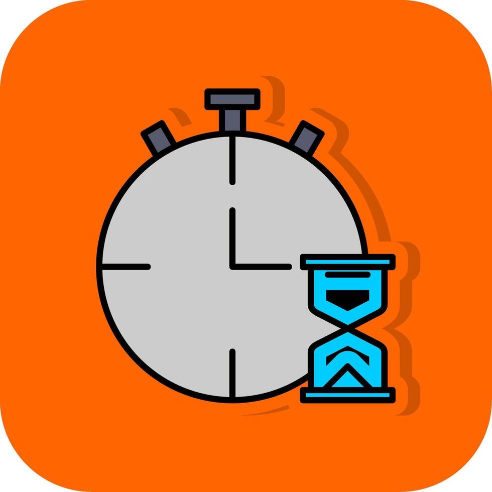 deadline gevulde oranje achtergrond icoon vector
