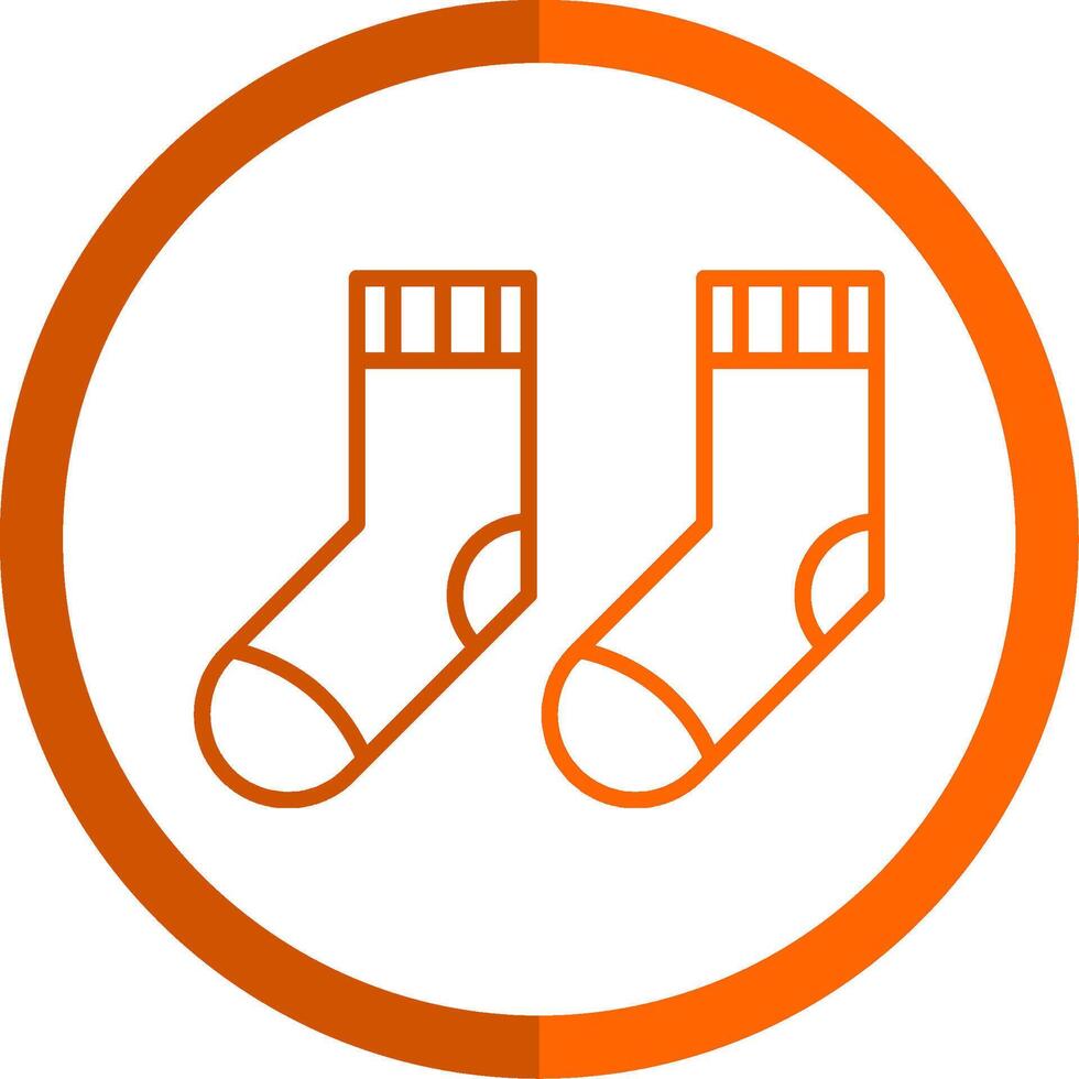 sokken lijn oranje cirkel icoon vector