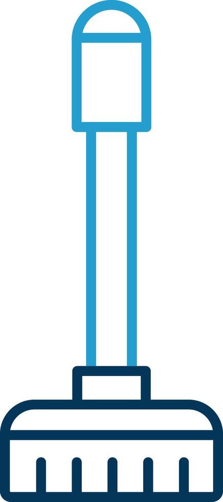 verdieping dweilen lijn blauw twee kleur icoon vector