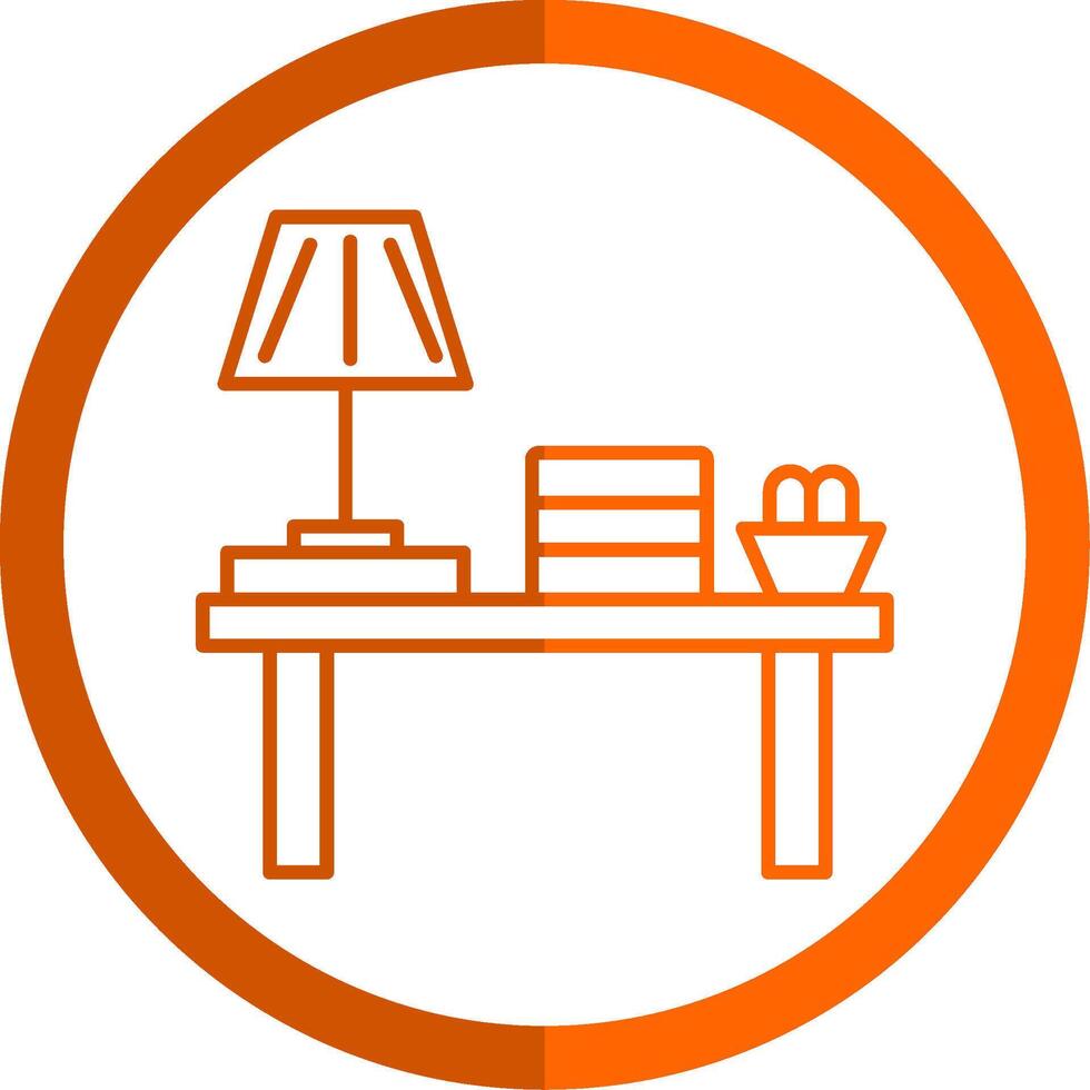 tafel lamp lijn oranje cirkel icoon vector