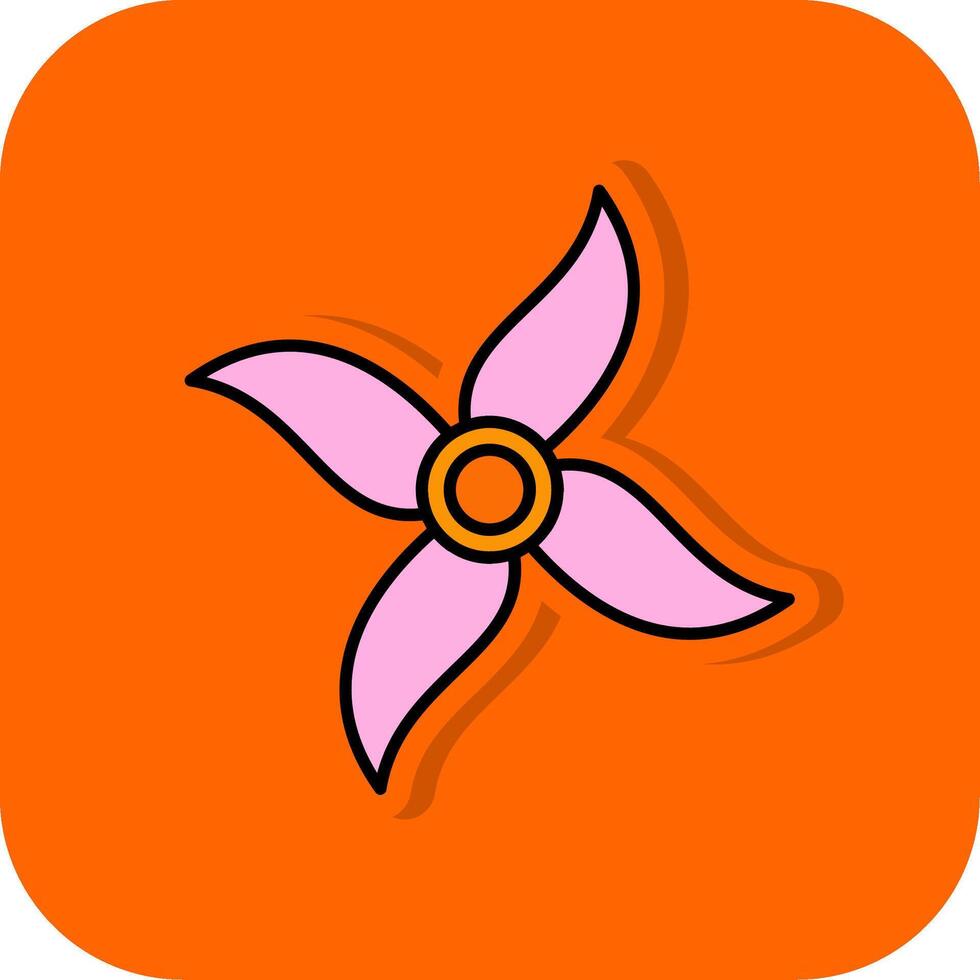 ixora gevulde oranje achtergrond icoon vector