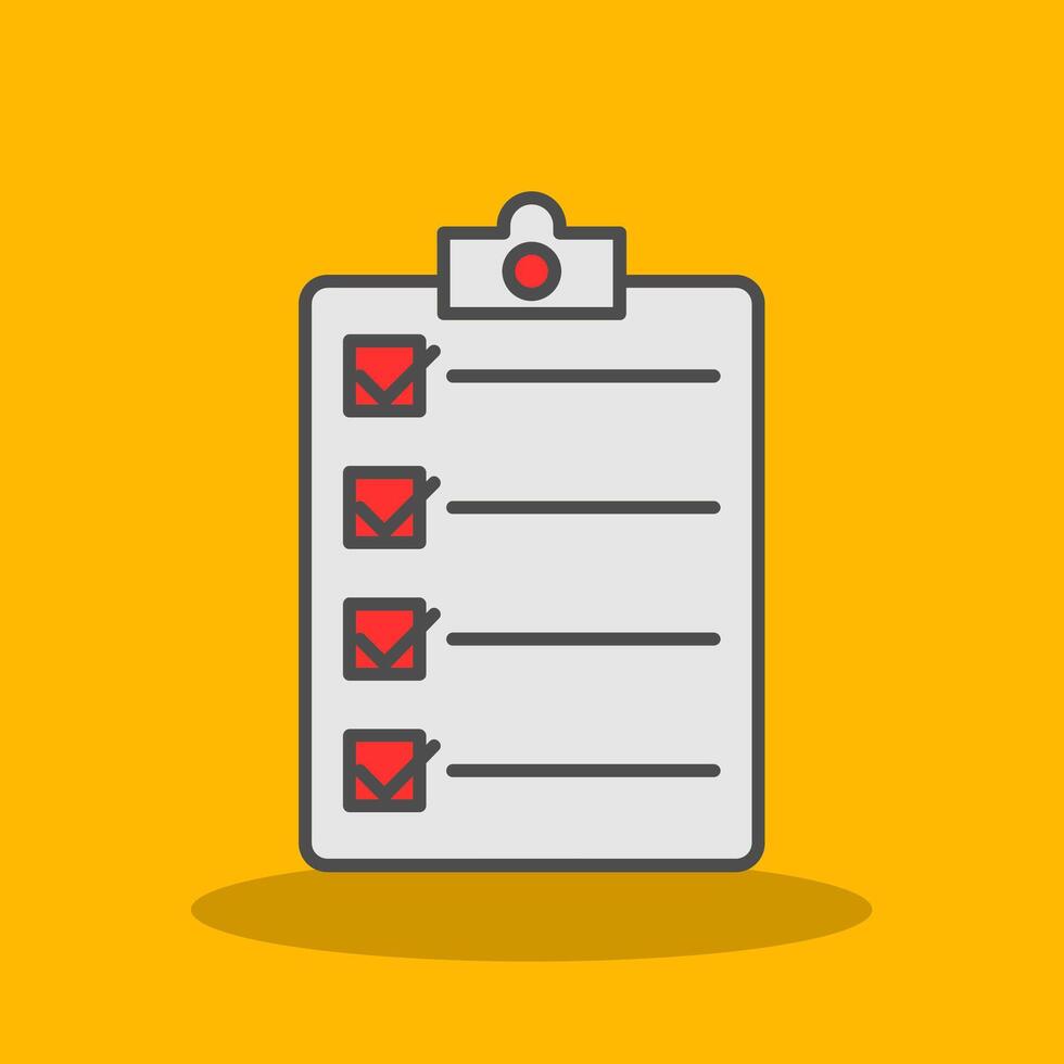 checklist gevulde schaduw icoon vector