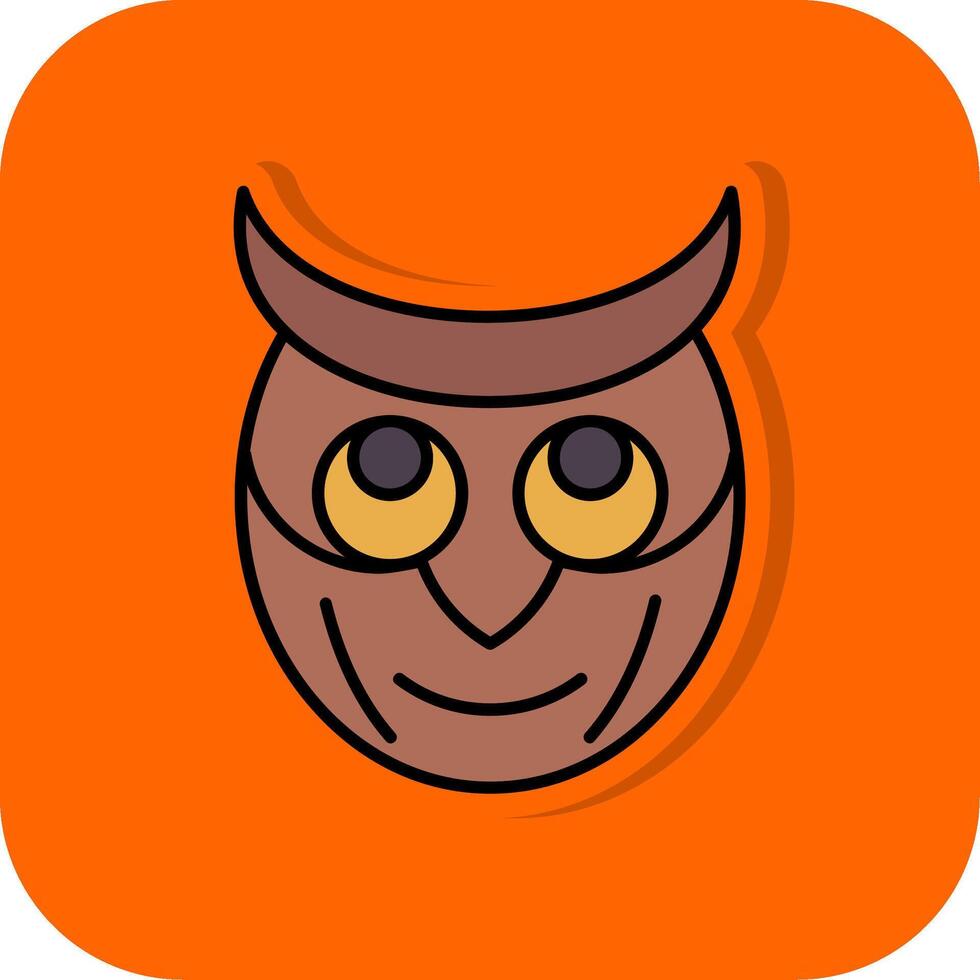 uil gevulde oranje achtergrond icoon vector