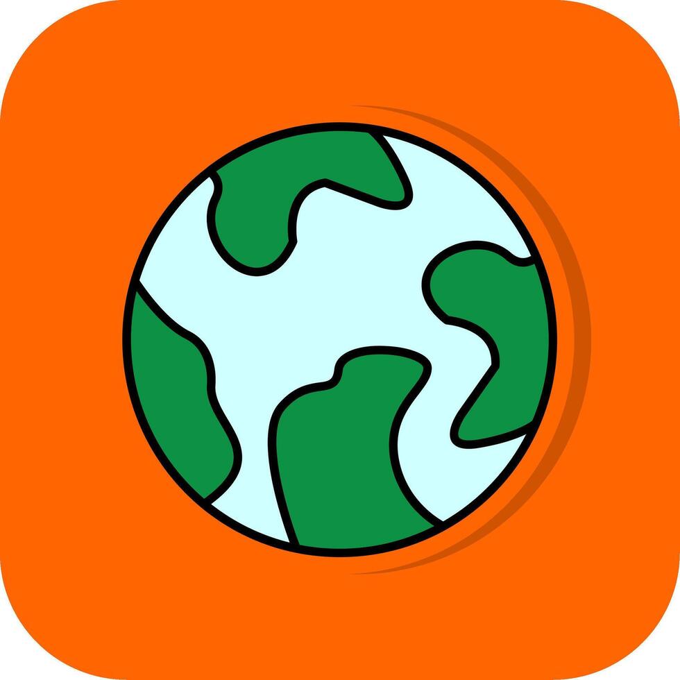 aarde gevulde oranje achtergrond icoon vector