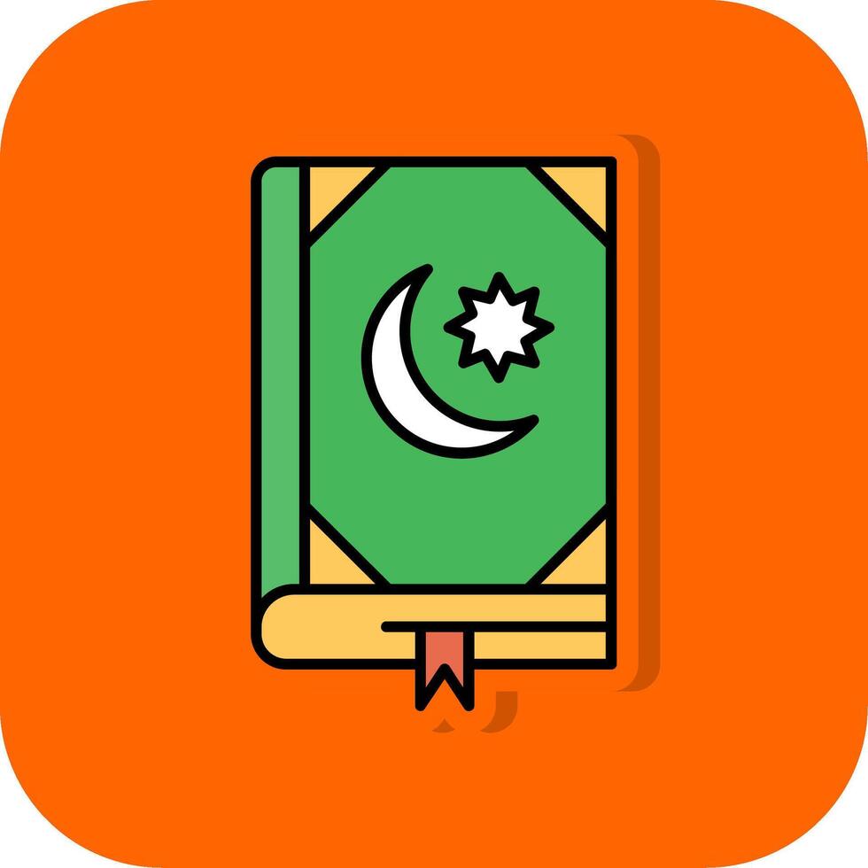 koran gevulde oranje achtergrond icoon vector