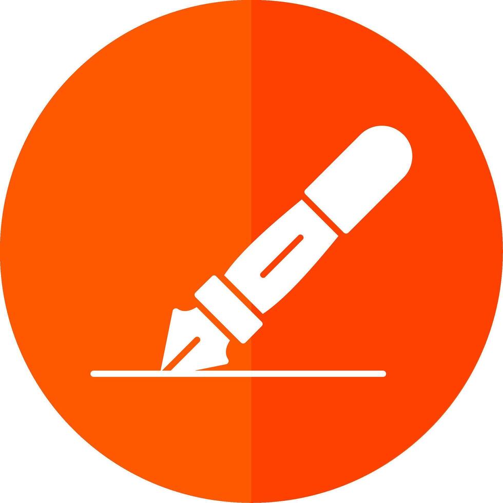 fontein pen glyph rood cirkel icoon vector