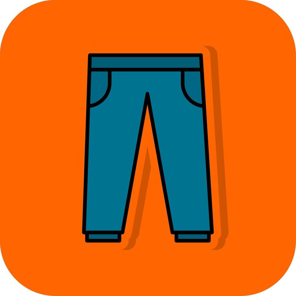 broek gevulde oranje achtergrond icoon vector