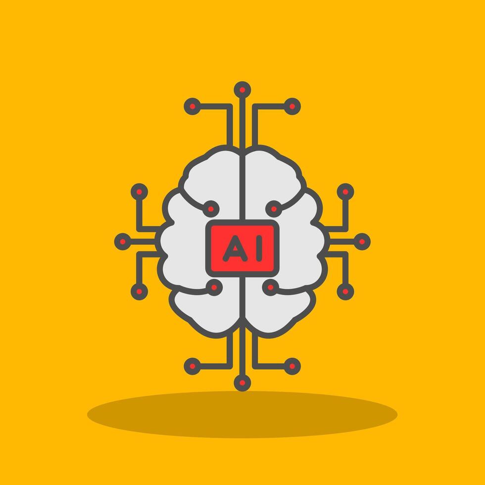 kunstmatig intelligentie- gevulde schaduw icoon vector