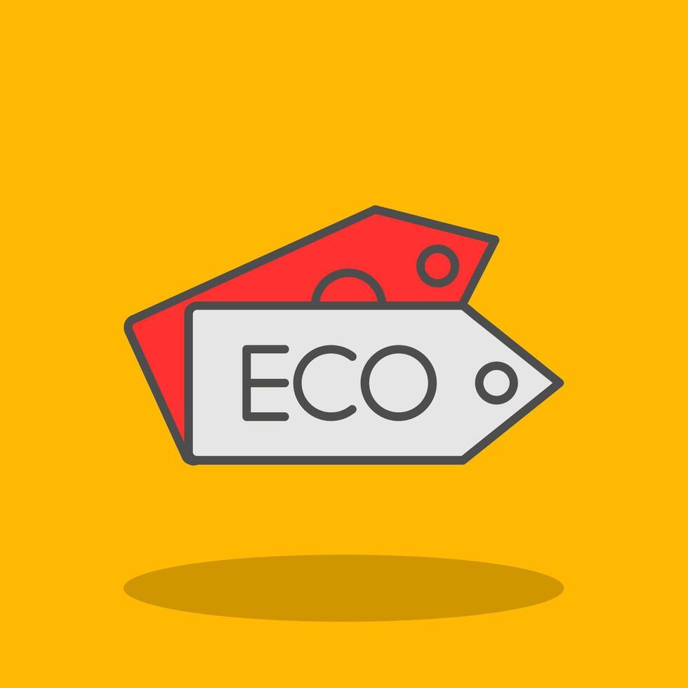 eco label gevulde schaduw icoon vector