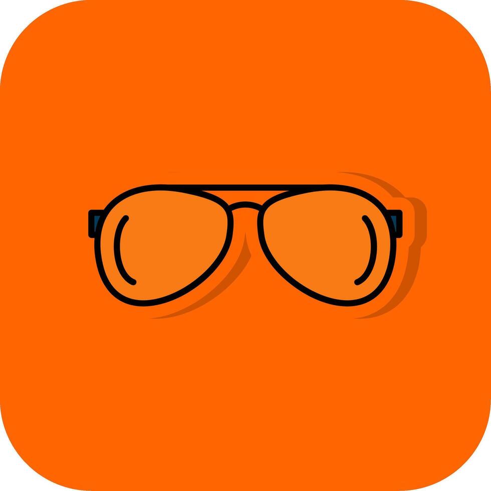 zon bril gevulde oranje achtergrond icoon vector