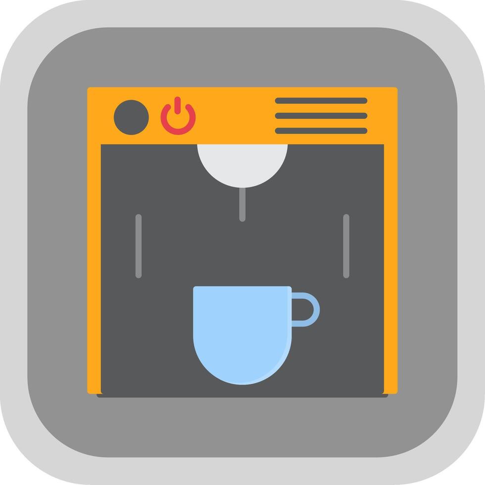 koffie maker vlak ronde hoek icoon vector