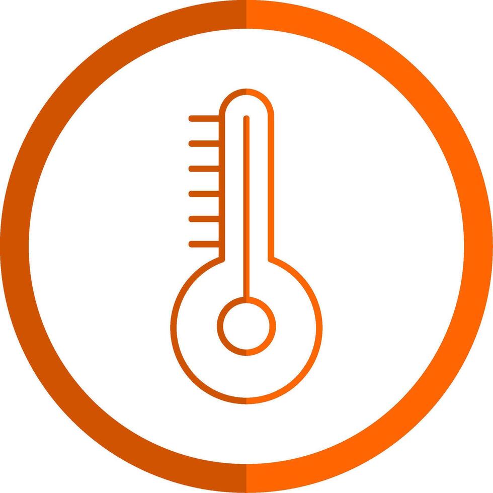 temperatuur lijn oranje cirkel icoon vector