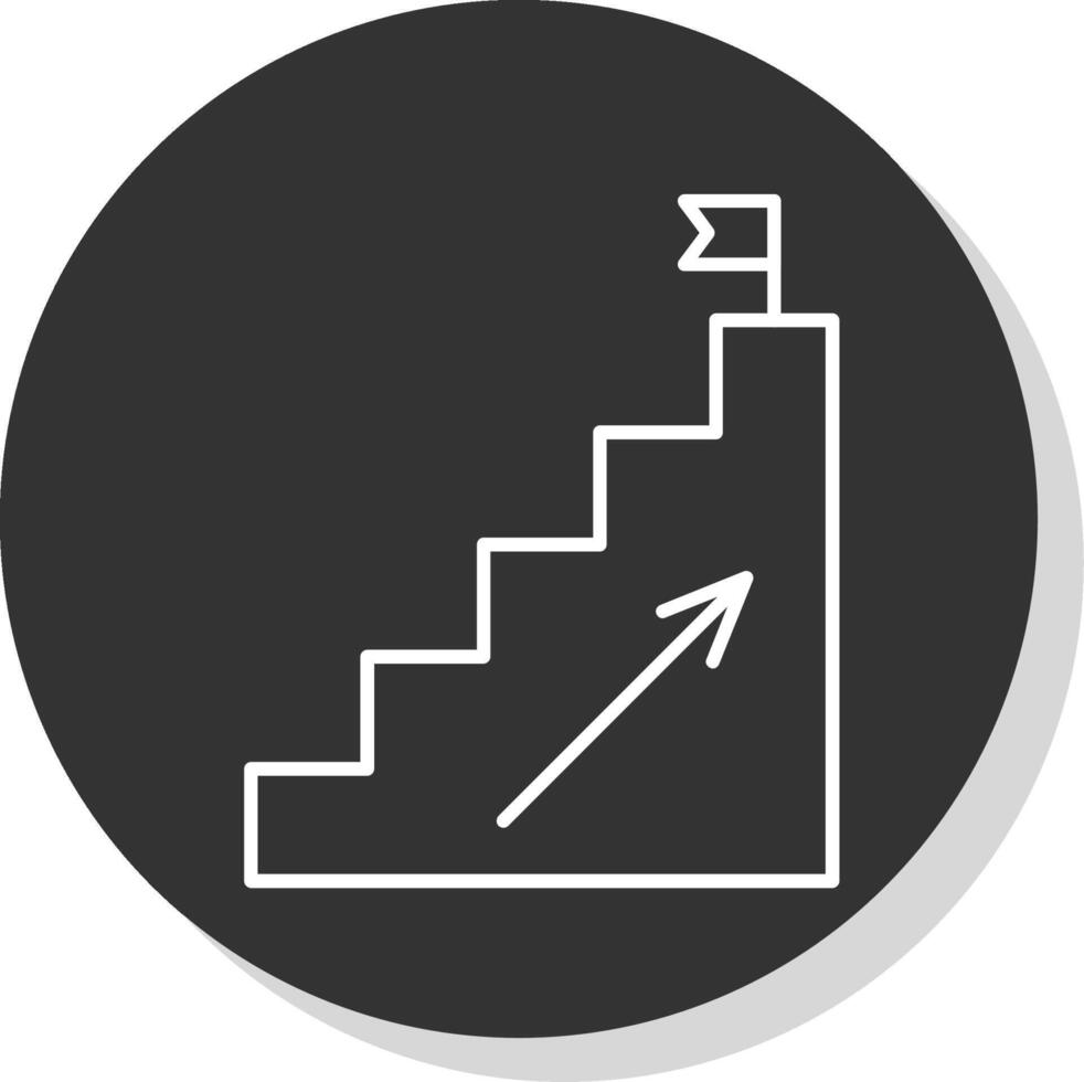 stappen lijn grijs cirkel icoon vector