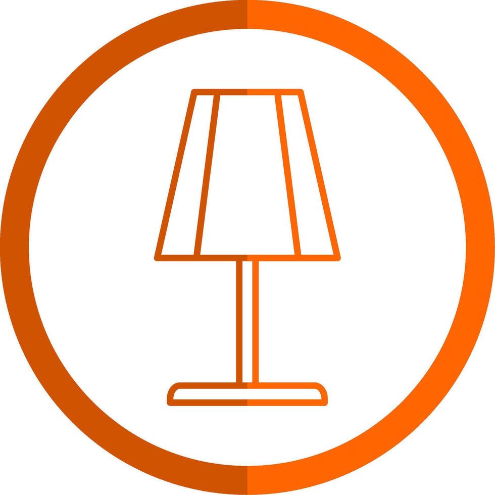 tafel lamp lijn oranje cirkel icoon vector