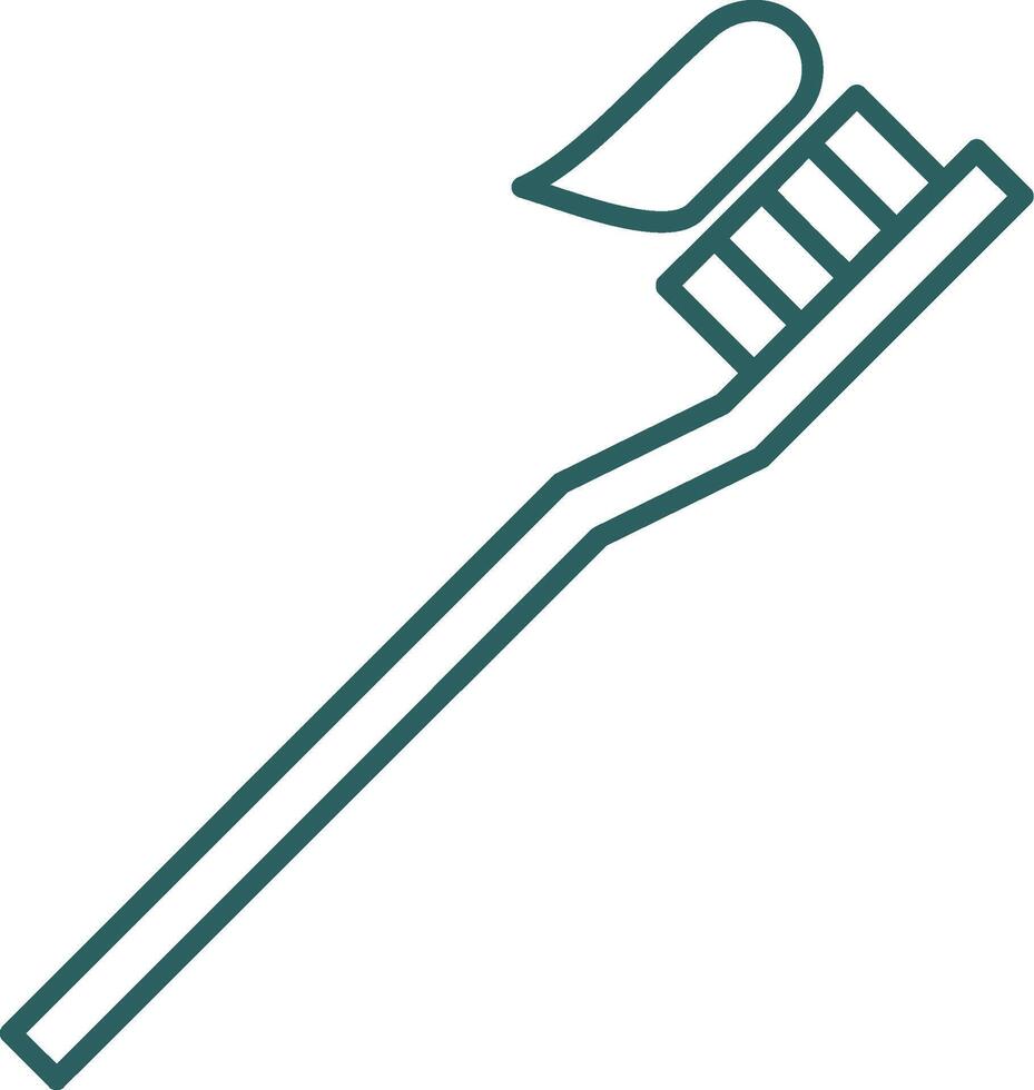 tandenborstel lijn helling ronde hoek icoon vector