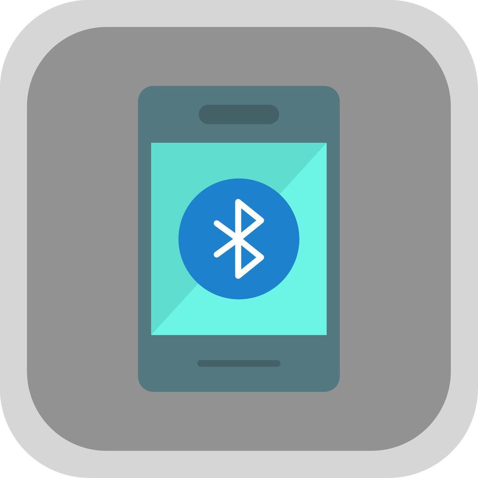 Bluetooth vlak ronde hoek icoon vector