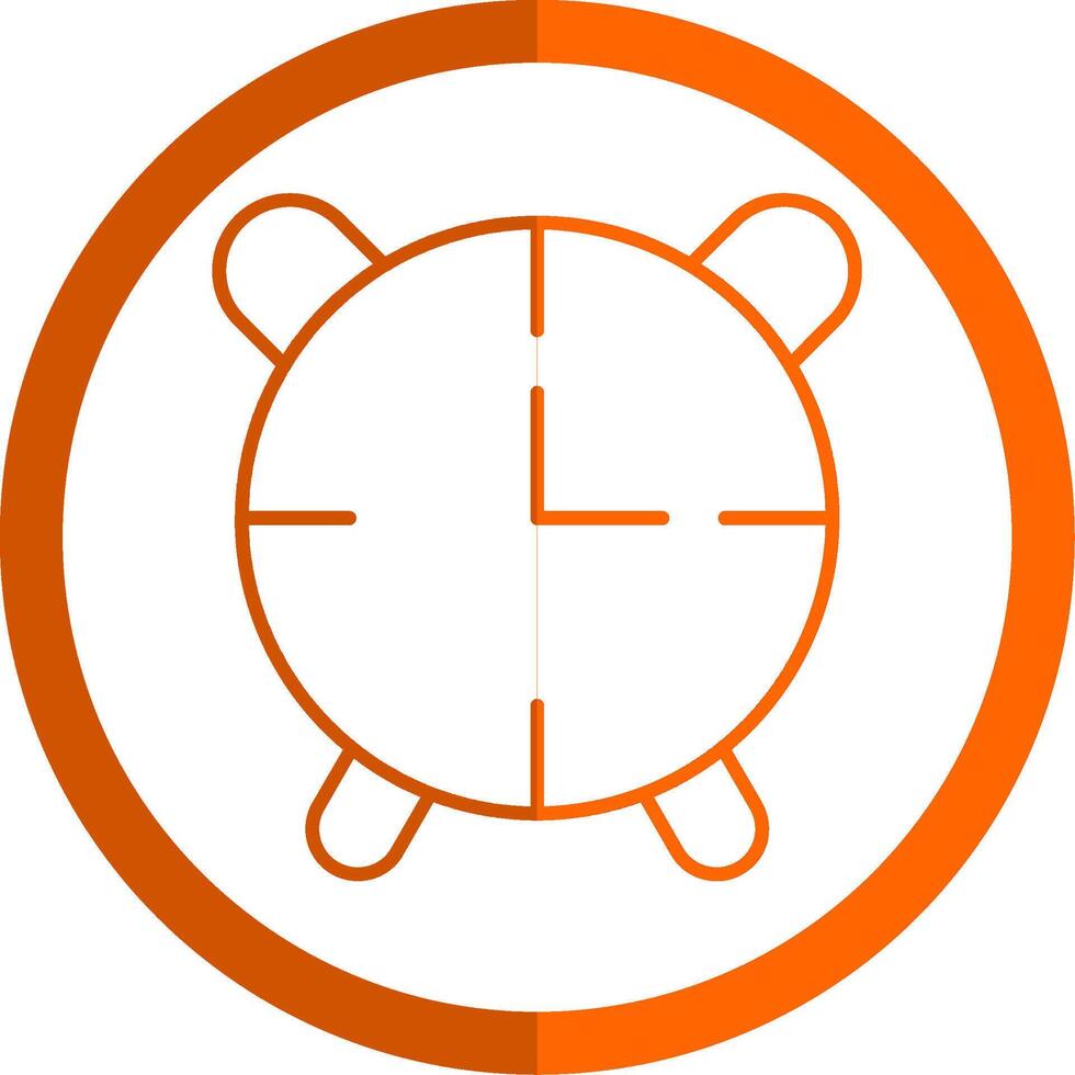 alarm klok lijn oranje cirkel icoon vector