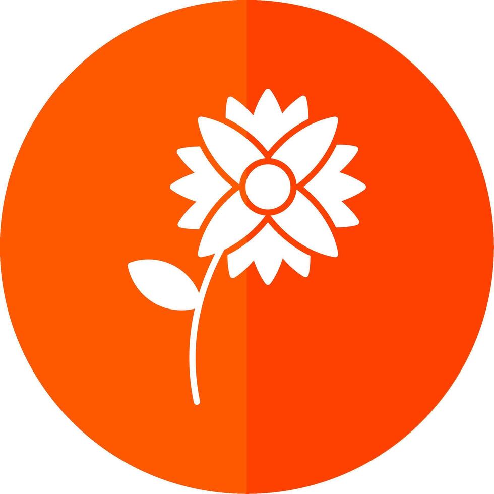 bloem glyph rood cirkel icoon vector