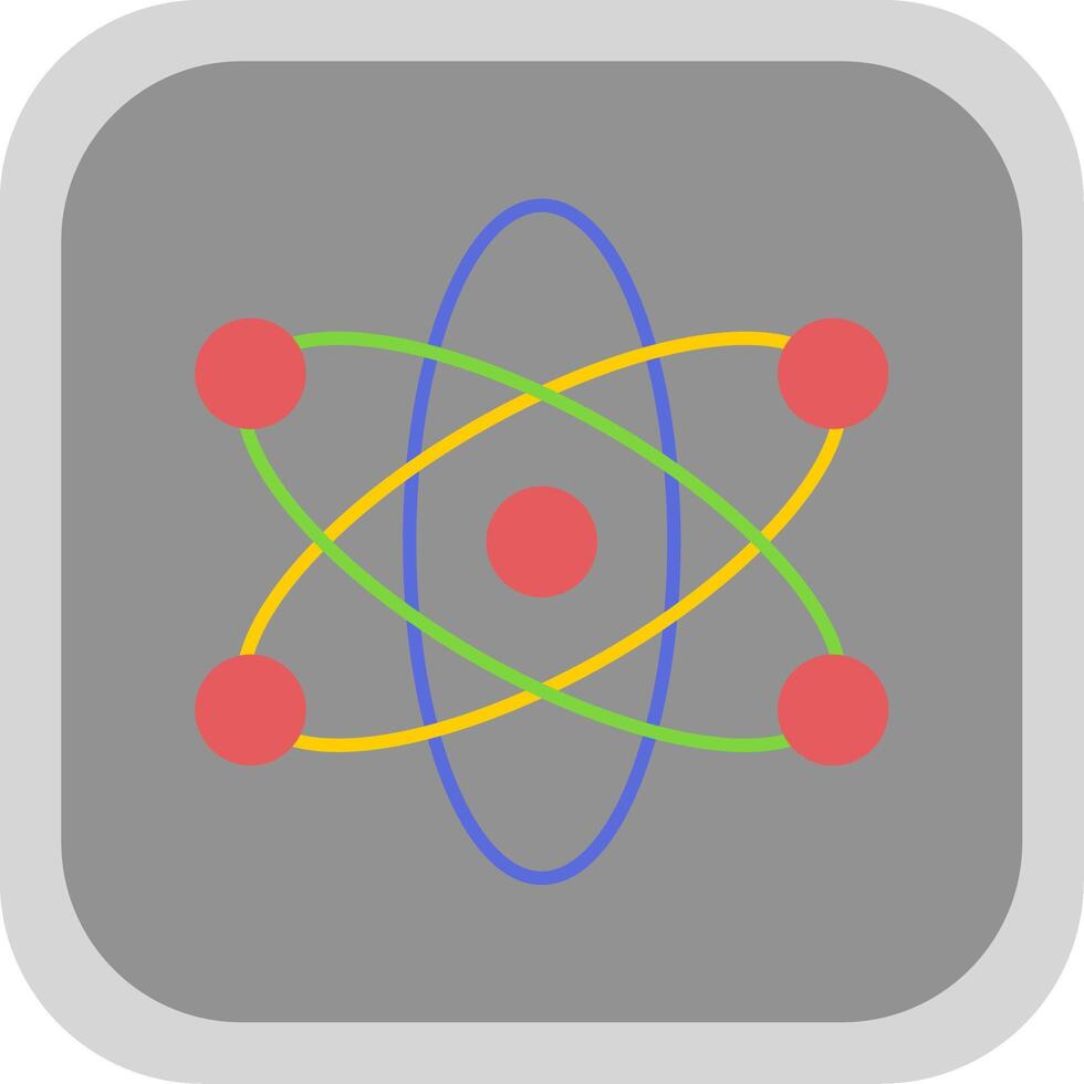 atoom vlak ronde hoek icoon vector