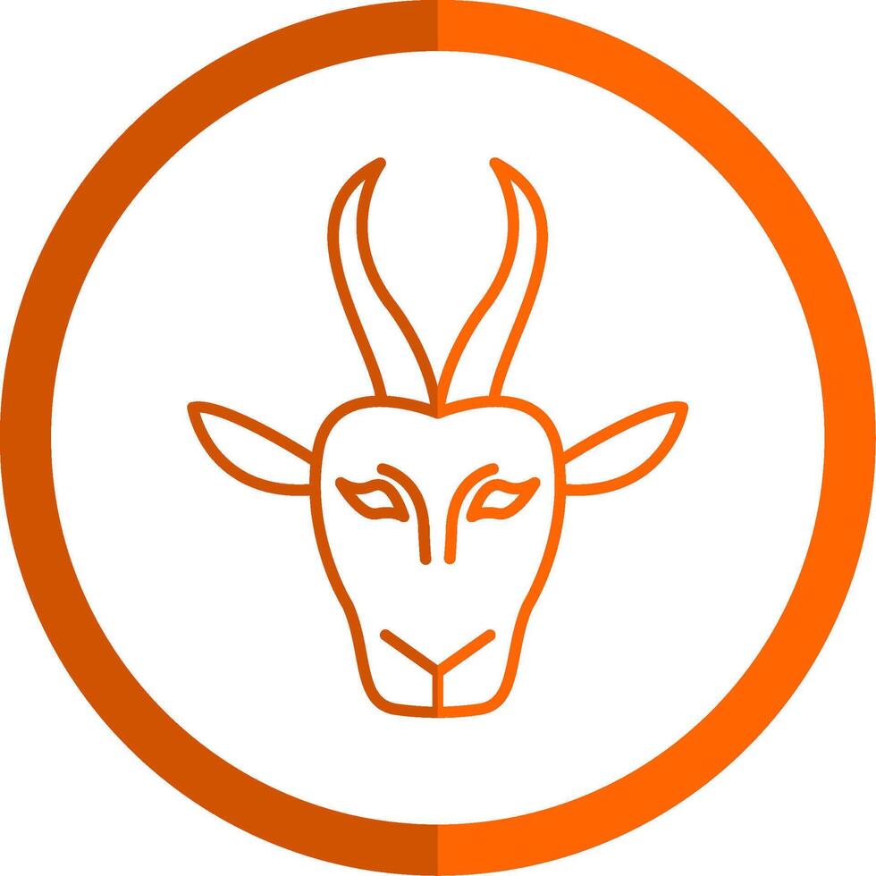 gazelle lijn oranje cirkel icoon vector