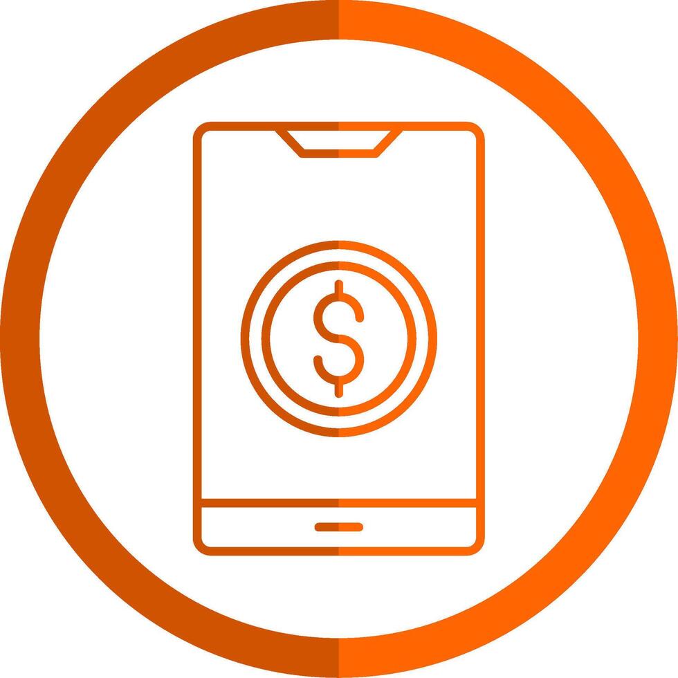 online betaling lijn oranje cirkel icoon vector