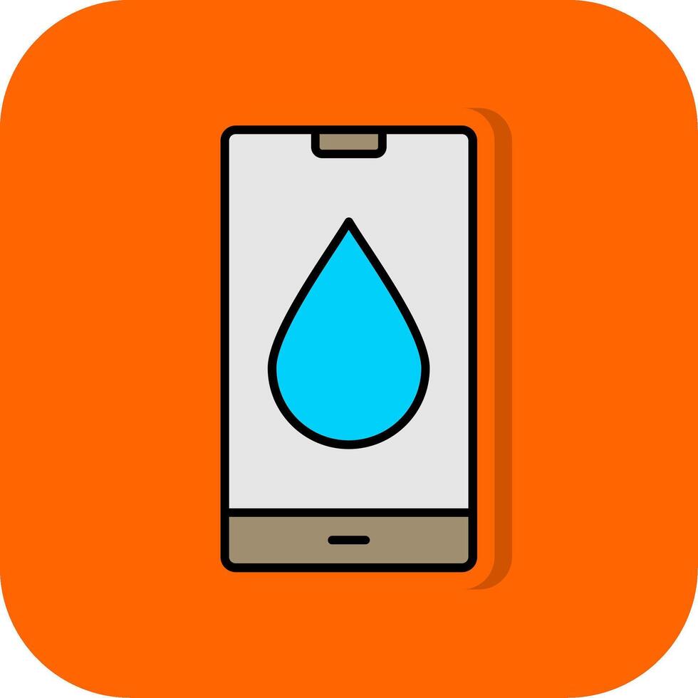 water laten vallen gevulde oranje achtergrond icoon vector